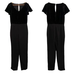 White House Black Market Velvet Bodice Black Jumpsuit Women’s Size 10